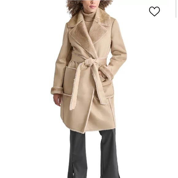 Dkny Jackets & Blazers - DKNY Belted Shearling Coat